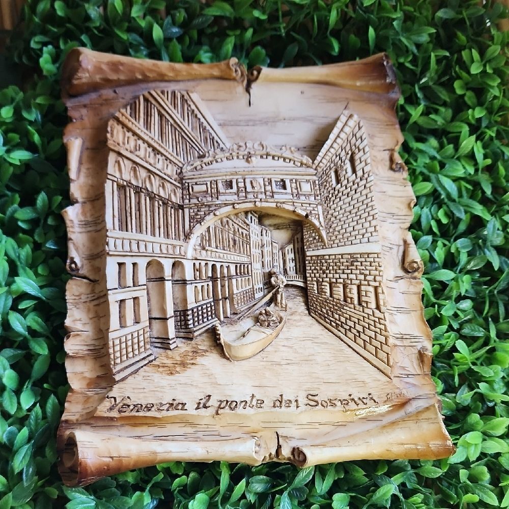 Vintage Italian Gondola Scene Wall Hanging